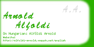 arnold alfoldi business card